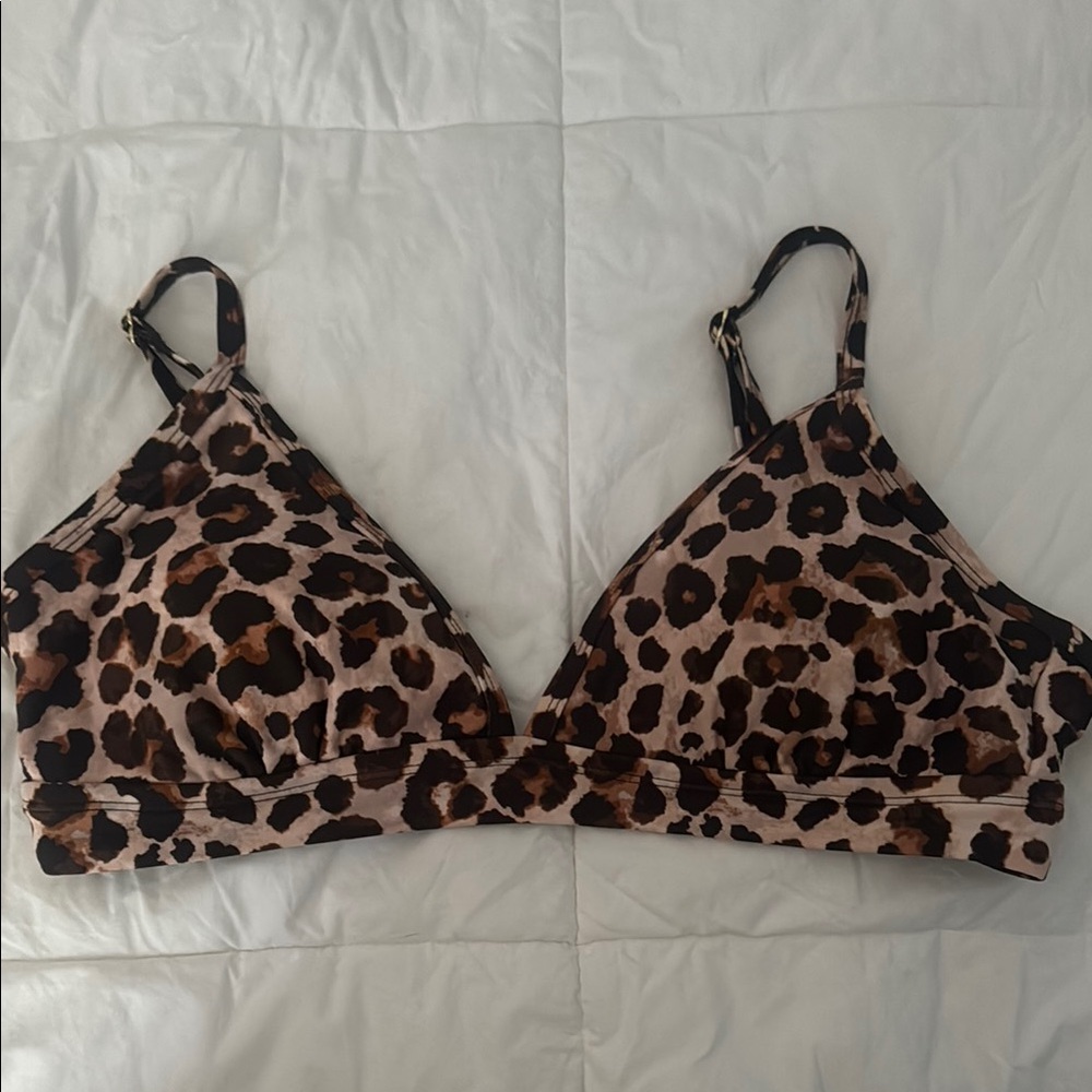 Kona Sol Leopard Print Bikini Top
